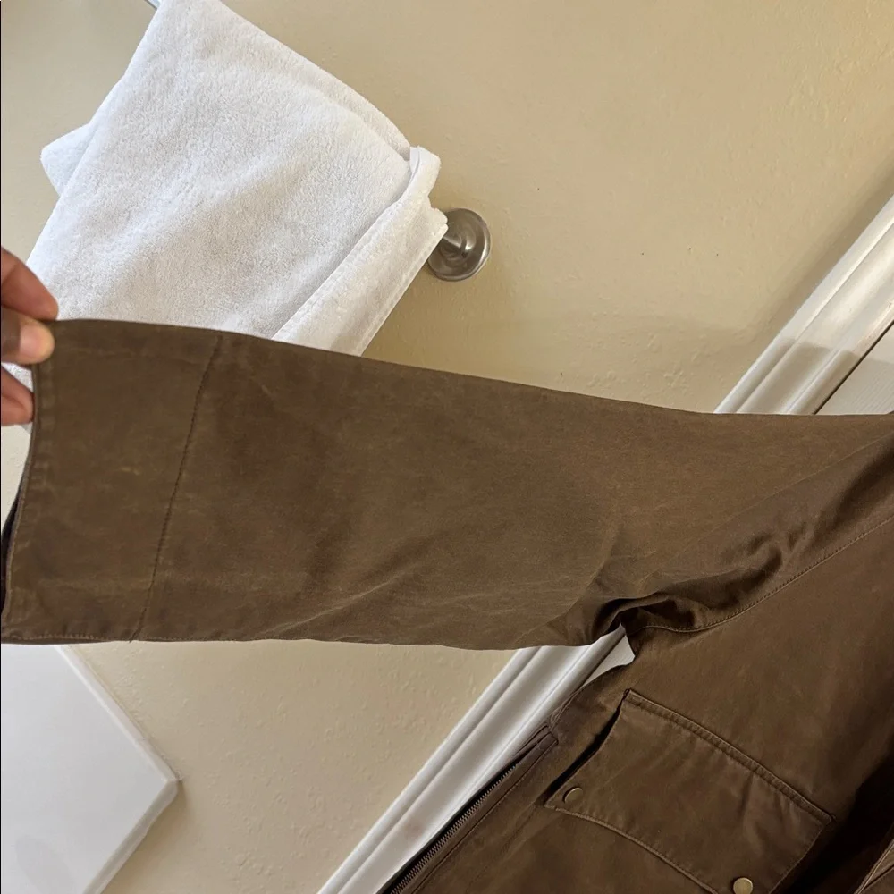 Mango Brown and Plaid waxed effect Parka.NWT - Picture 8 of 12